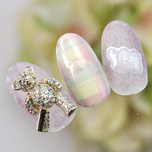 ネイルパーツ 手足が動くクマ くま ジルコニア テディベア くまさん