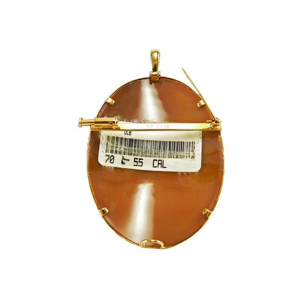 K18 シェルカメオ ペンダントトップ＆ブローチ 「ライモンド