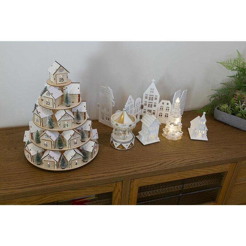 創業70年 老舗クリスマスツリー専門店 ムービングオルゴール（ホワイト