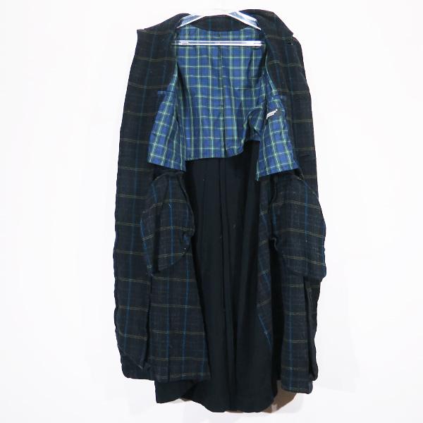 UNDERCOVER（アンダーカバー） 背面切り替え縮絨チェックロングコート