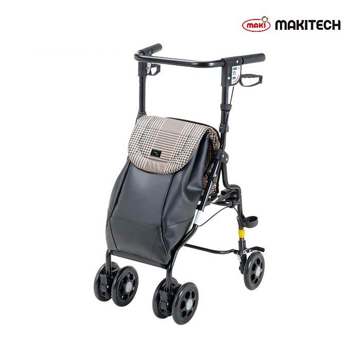 マキテック シルバーカー U字型 ハンドル アンティ 黒チェック UX-2KC