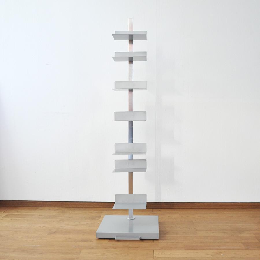 Tsum_dock ブックタワー 隠しキャスター付き ハイタイプ /8段 シルバー