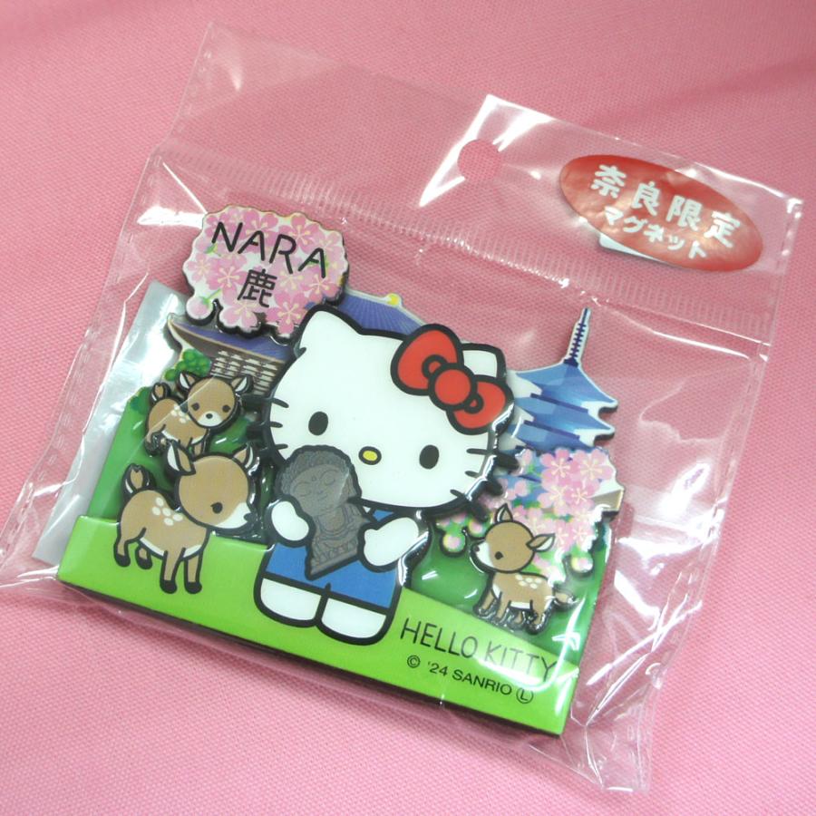 奈良みやげ】奈良鹿 キティ― 木製マグネット 奈良限定 マグネット