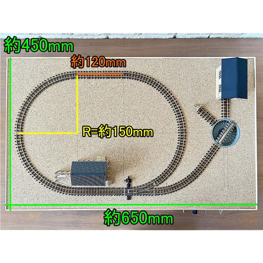 650x400mm】HOナロー(1/80-87,9mm,R150) 手動ターンテーブル搭載 軽便