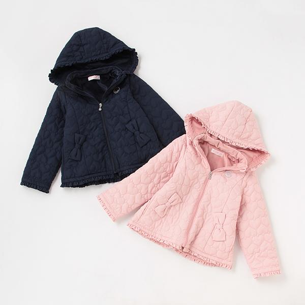 mezzo piano メゾピアノ(mezzo piano)ハートキルトブルゾン【O_29