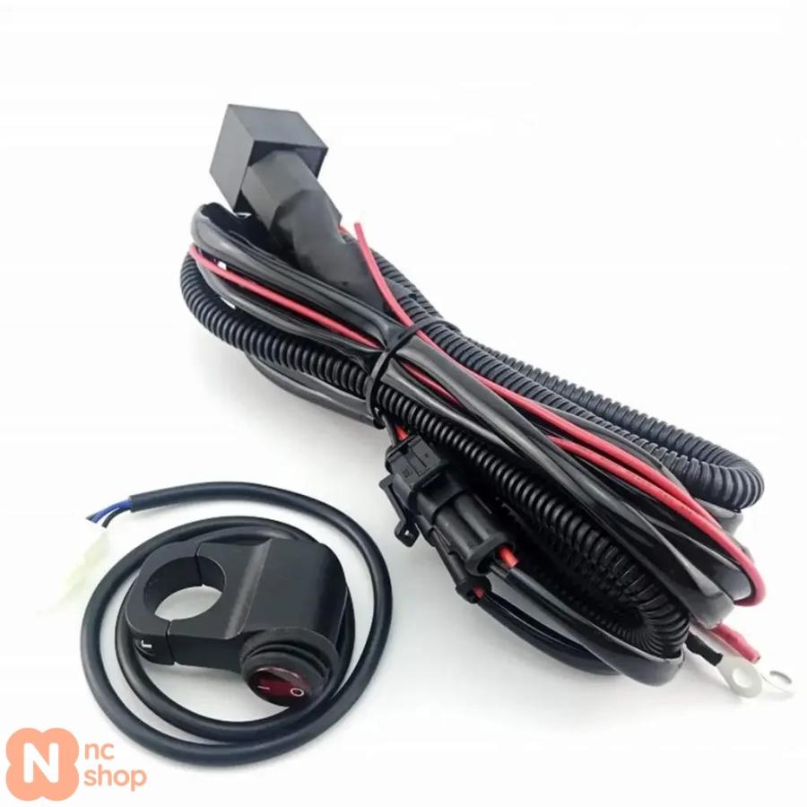 並行輸入品】 バイクヘッドライト配線ハーネススイッチ付き 補助バイク