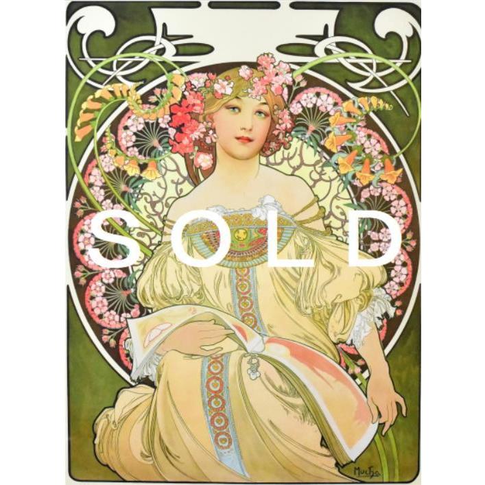 アルフォンス・ミュシャ 「夢想」 シルクスクリーン アール