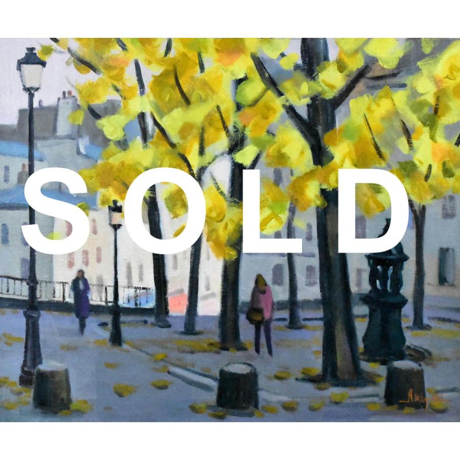 渡部耿贇「モンマルトル」風景画 油彩F8号 真作保証 フランス芸術家