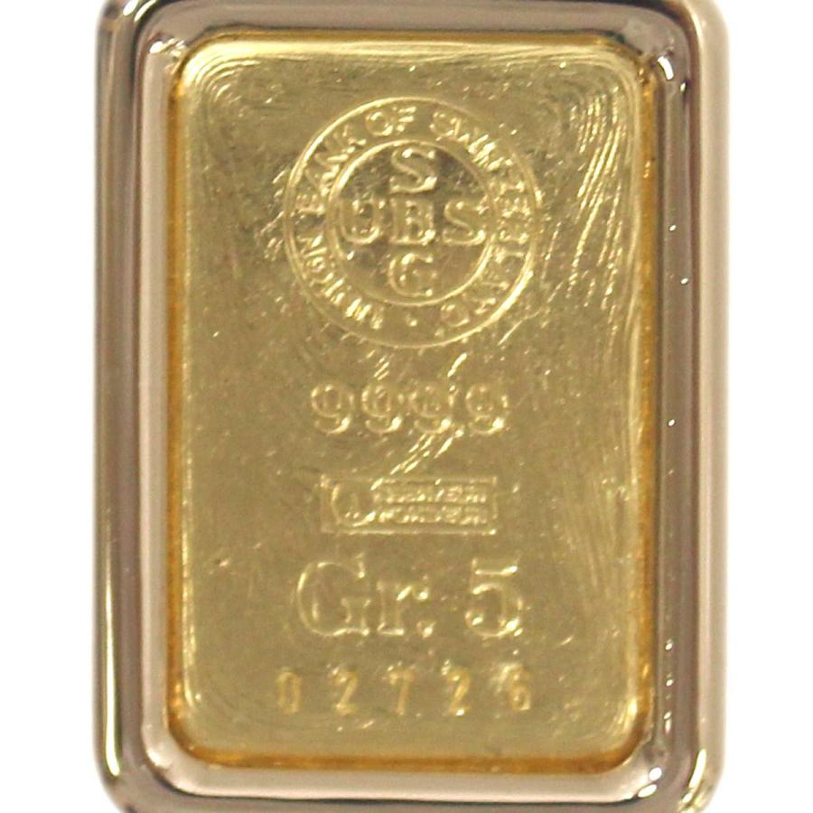 CORUM（コルム） K18枠 K24インゴット ダイヤペンダントトップ 0.03