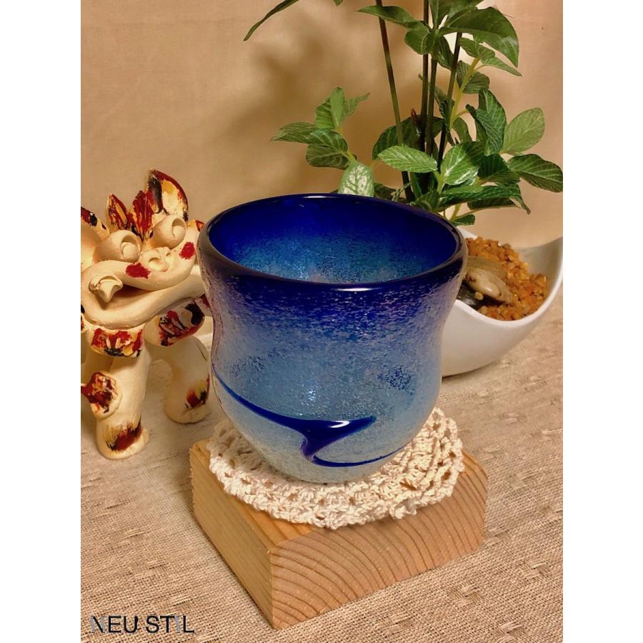 琉球ガラス グラス 稲嶺盛吉 ロックグラス 泡ガラス 母の日 父の日