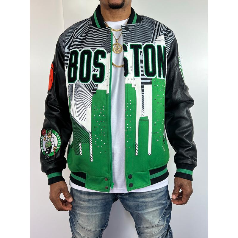 ボストン セルティクス ジャケット スタジャン CELTICS NBA 緑