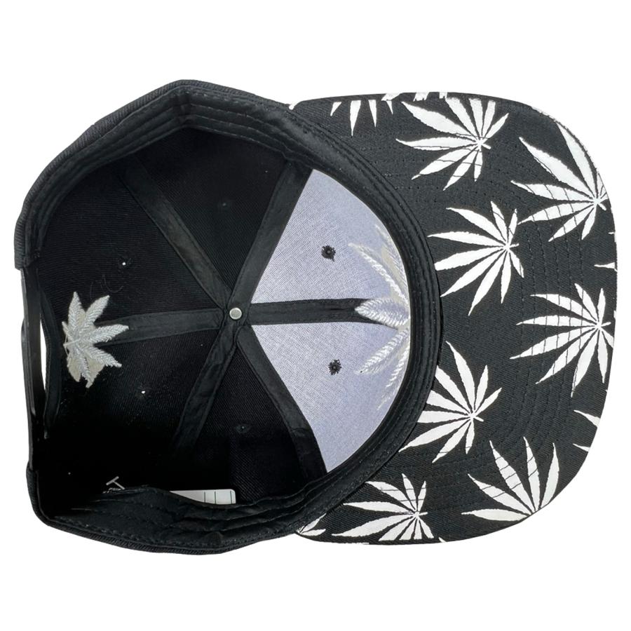 マリファナ スナップバック キャップ 白 ホワイト 黒 ブラック
