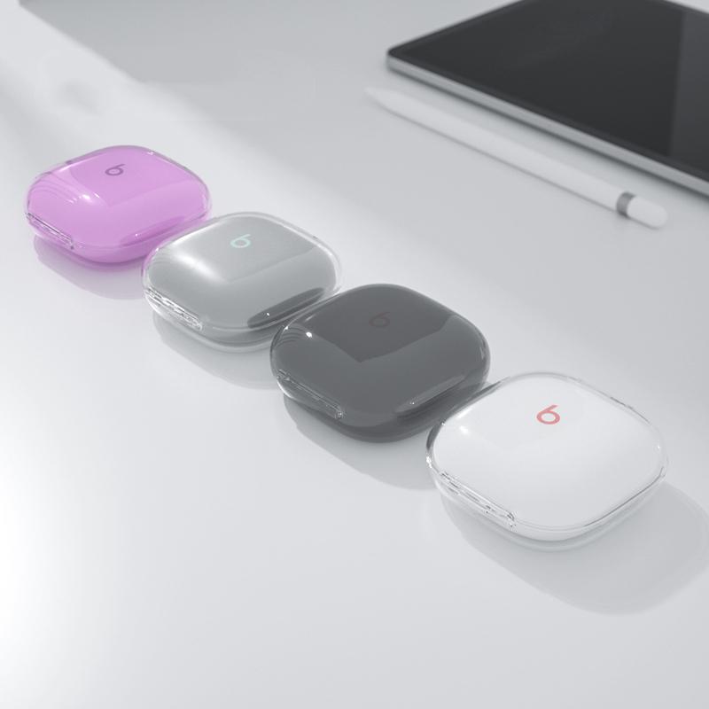 Beats Fit Pro ケース カバー 透明 クリア 保護 かわいい パープル