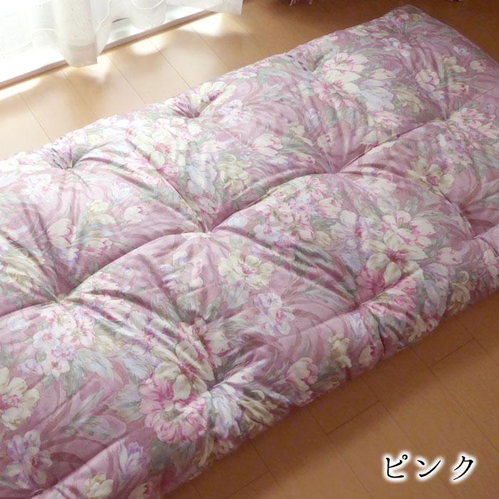 日本製 綿敷き布団 シングル 和布団 職人手づくり 綿サテン生地使用 和