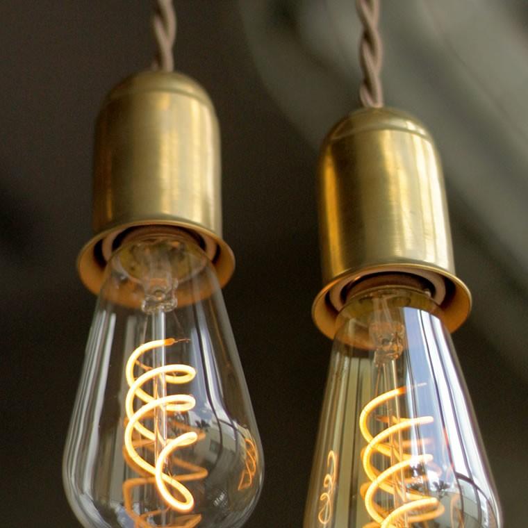 ペンダントライト 真鍮 E26用 鐘型 レトロ 60cm ゴールドブラス