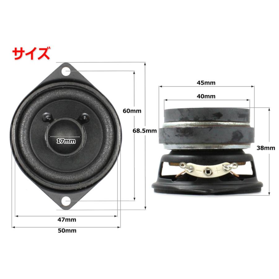 フルレンジスピーカーユニット2インチ(50mm) 4Ω/MAX6W [スピーカー自作