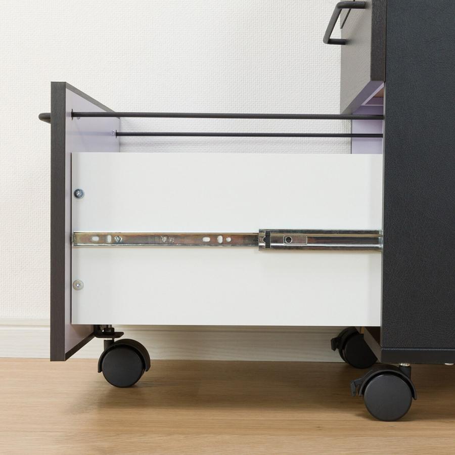 ニトリ（NITORI） 幅120cm デスクワゴンセット(サーヤ DBR) パソコン