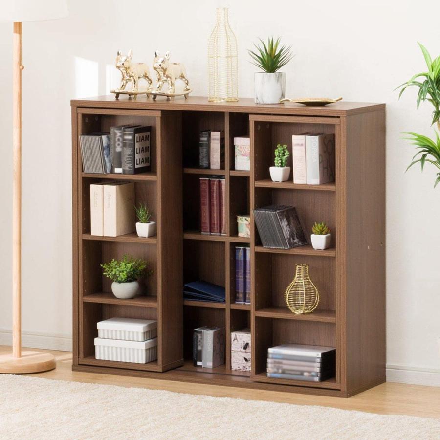 ニトリ（NITORI） スライド本棚(テイルI 100MBR） 書棚 ラック