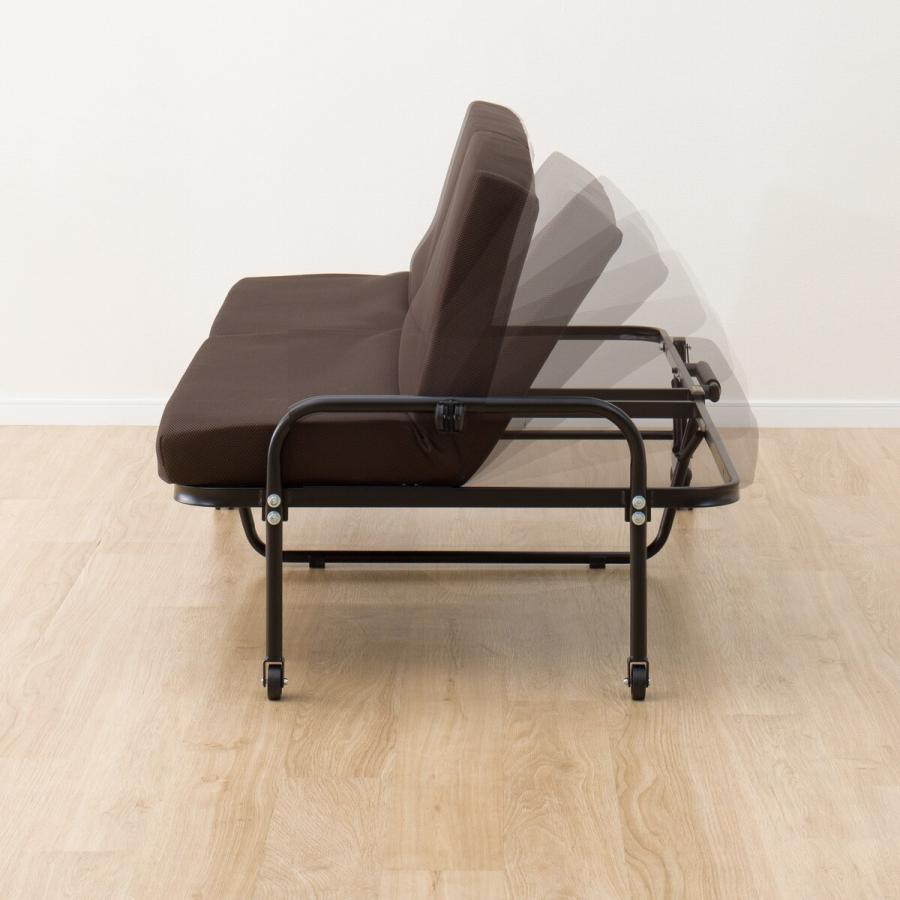 ベッド 折りたたみベッドソファ ソファベッド(HY06 BR)シングルより