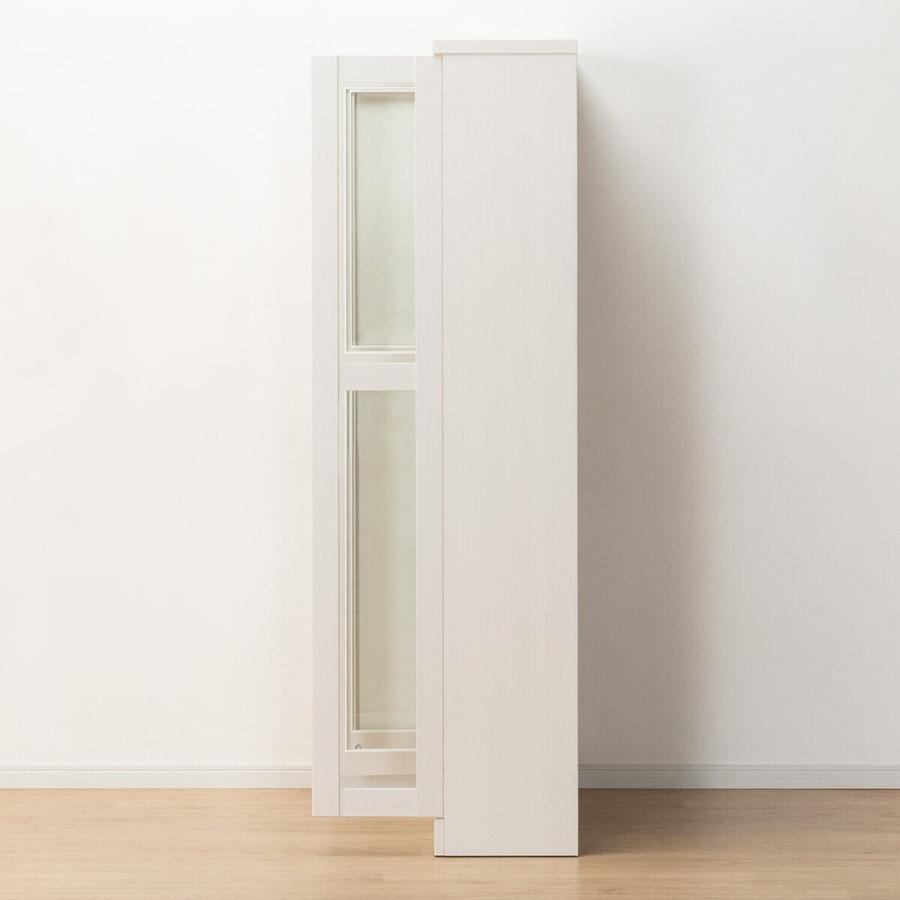 ニトリ（NITORI） ガラス扉 本棚(カット I 90 WW) 書棚 ラック