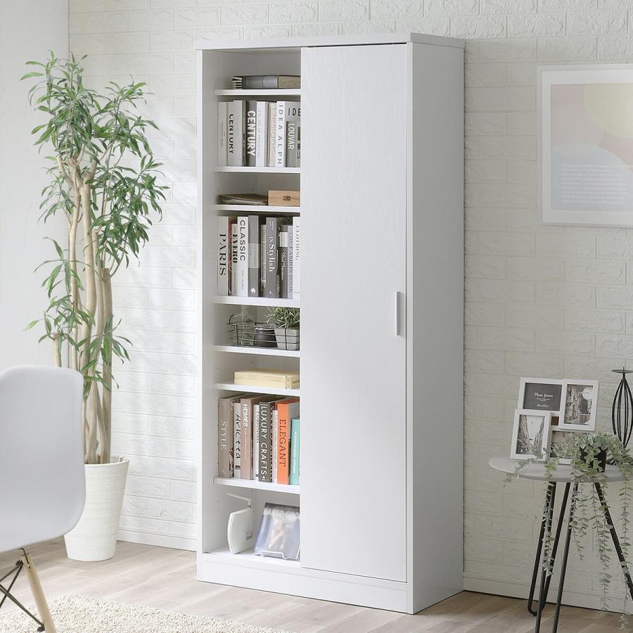 ニトリ（NITORI） 片側引き戸スライド書棚 (幅80cm WH) : ニトリ Yahoo