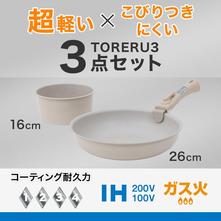 ニトリ（NITORI） 取っ手がとれる 超軽量こびり付きにくいフライパン