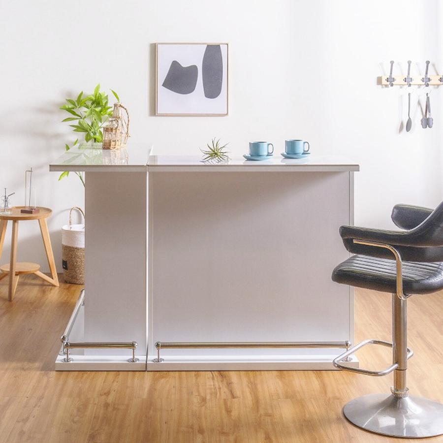 ニトリ（NITORI） セラミック天板モダンバーカウンターL字型 (幅99＋幅