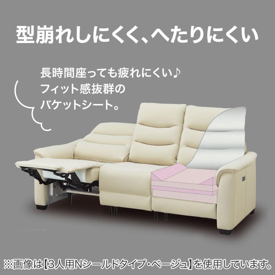 ニトリ（NITORI） 2人掛け電動リクライニングソファ(Nビリーバ3 革 BK