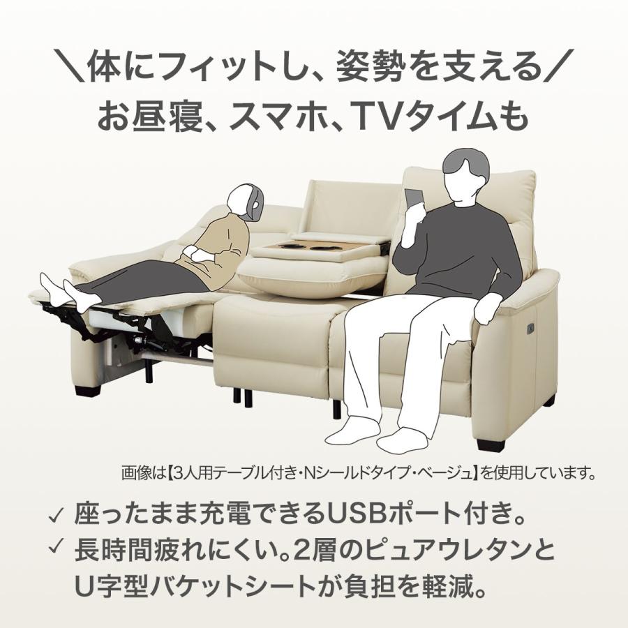 ニトリ（NITORI） 2人掛け電動リクライニングソファ(Nビリーバ3 厚革