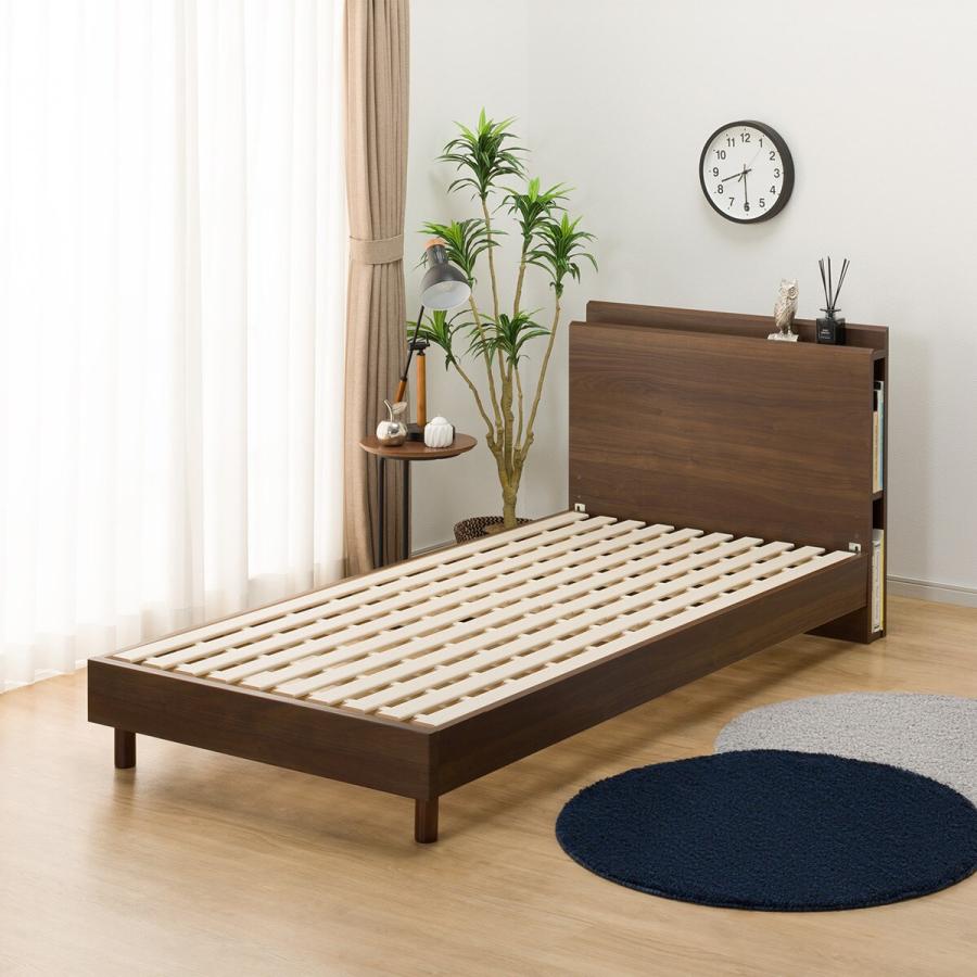 ニトリ（NITORI） シングル 棚・サイド収納付きベッドフレーム(NS-003