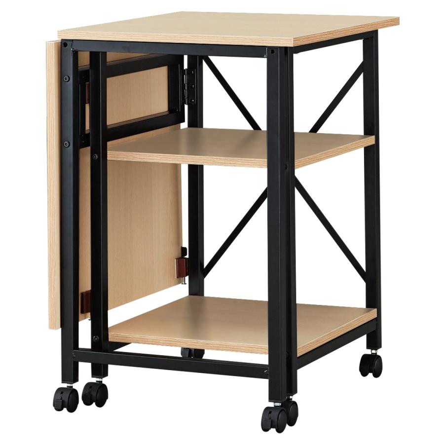 ニトリ（NITORI） 折りたたみデスクワゴン(ZTW-7 OAK/BK) 学習机 学習