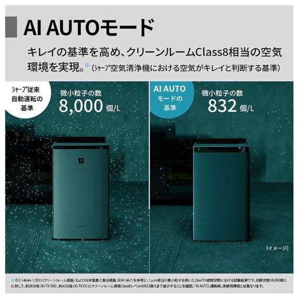 KI-TX100-H 【SHARP】プラズマクラスター加湿空気清浄機 グレー系