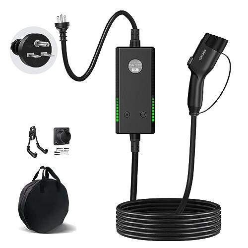 Qkcabo 3KW 電気自動車 充電ケーブル EV充電器 100V-240V、6A/8A/10A