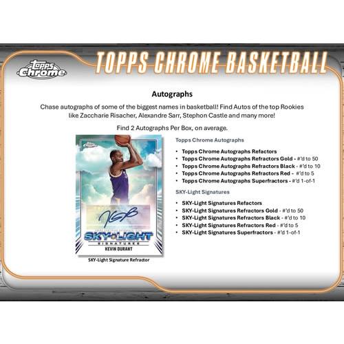 Topps 2024-25 TOPPS CHROME BASKETBALL HOBBY BOX : トレカショップ二