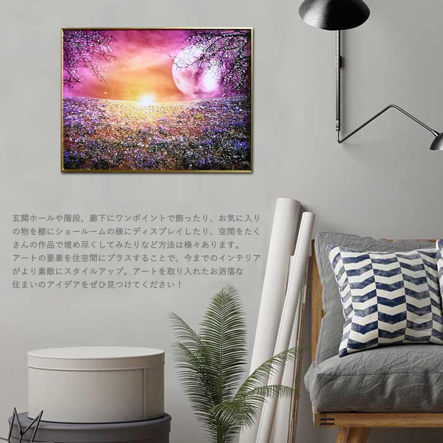 月で眠る 」 art インテリアデザイン アクリル画 月で眠る 」 art