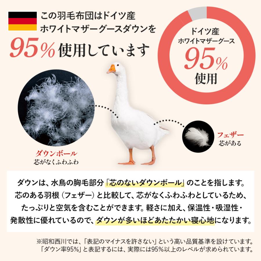 西川（nishikawa） 羽毛布団 セミダブル ロング 昭和 羽毛掛けふとん