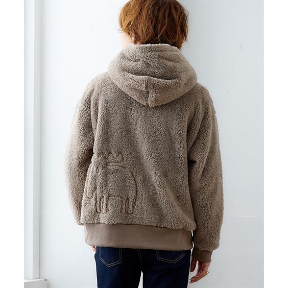 ニッセン（nissen） パーカー レディース moz モズ ボア ジップアップ