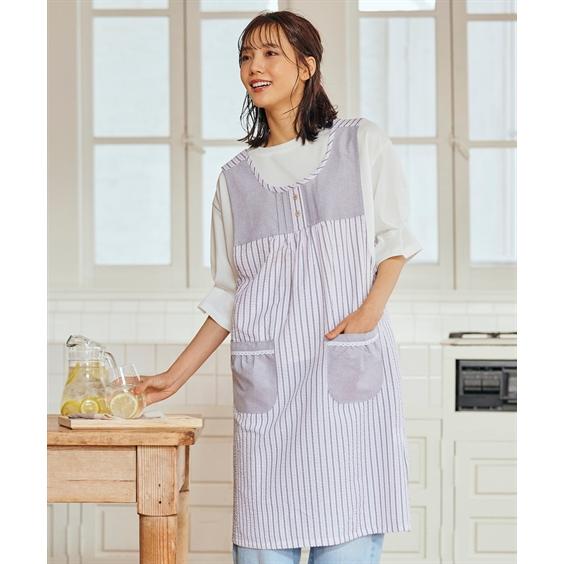 ニッセン（nissen） エプロン 大きいサイズ レディース 肌ざわり