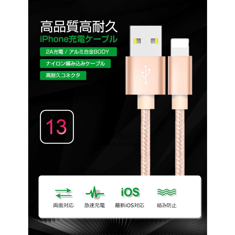 L&Lスマホサービス 1m+1m+2m 3本セット iPhone14 Plus 充電ケーブル