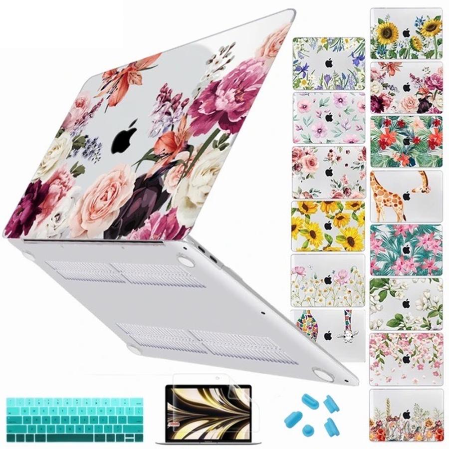 マックブック エアー プロ ケース フラワー 花柄 キリン 画面フィルム