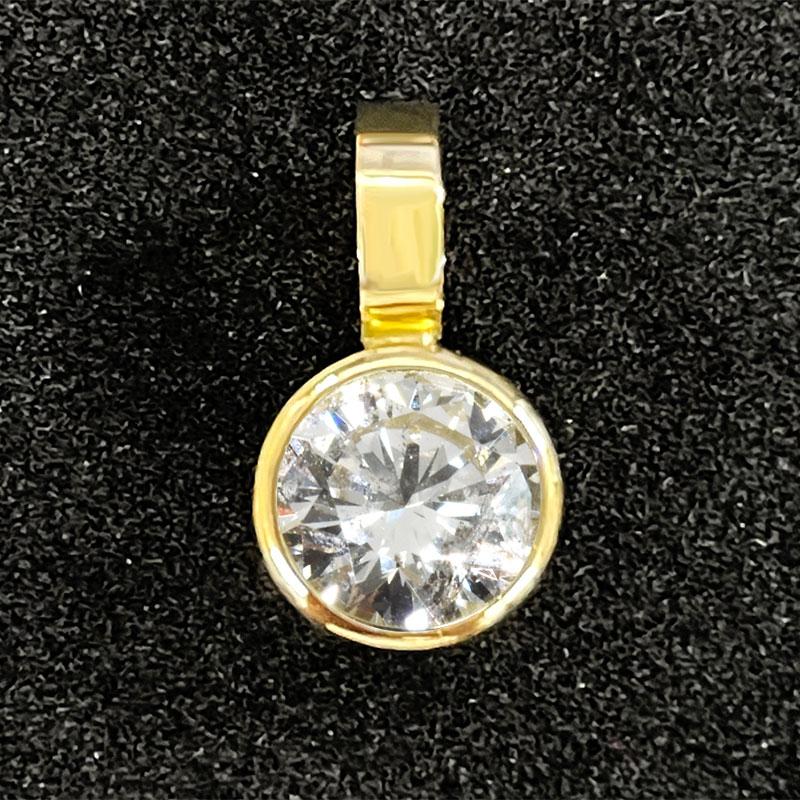 K18 1Pダイヤ13 18金 ペンダントトップ ダイヤモンド 1.085ct I I1