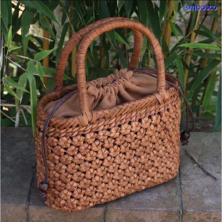 最高級 純手工 山葡萄かごバッグ お洒落 花編みやまぶどう籠 女性用