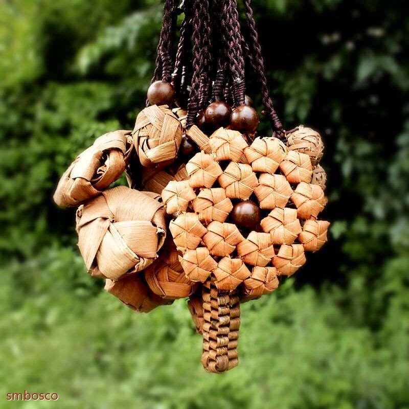 山葡萄飾り 山ぶどうペンダント 手編み飾り バッグ飾り 山葡萄