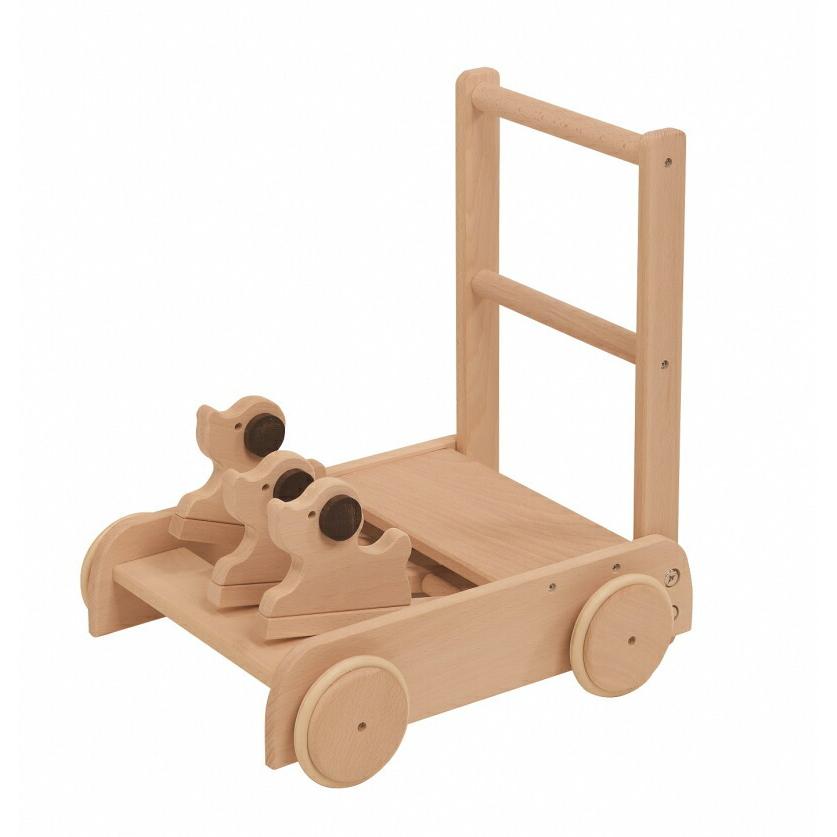 木のおもちゃ 日本製 木製 いぬの押車 わんちゃん 犬 MOCCO 手押し車