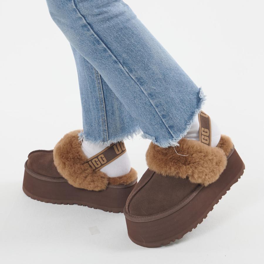 UGG（アグ） サンダル ファー ファンケット レディース 厚底 FUNKETTE
