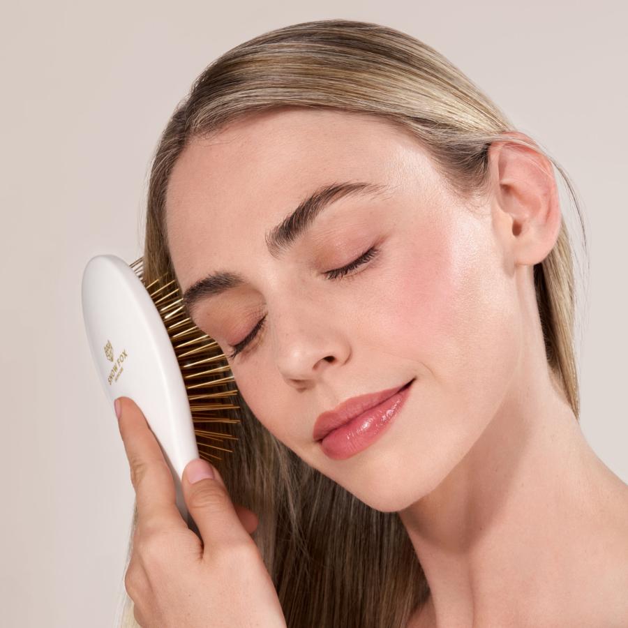 SNOW FOX SKINCARE NEW プレミアム FOX カッサ ヘアブラシ ホワイト