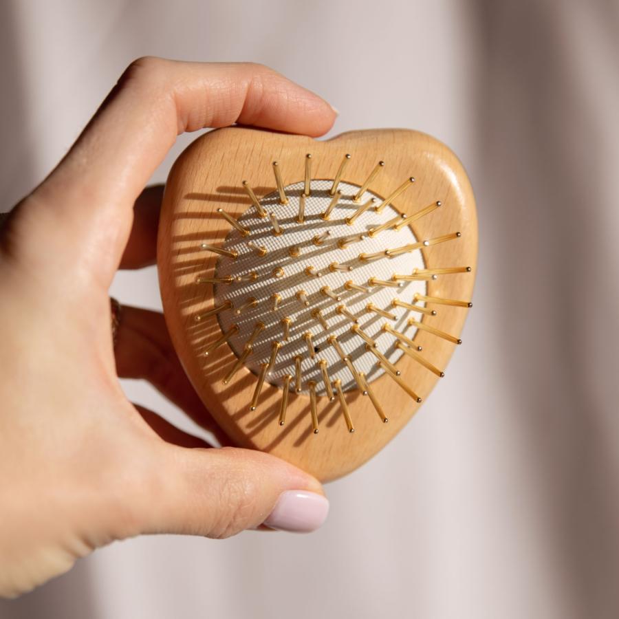 ヘアブラシ・コーム FOX Love Heart Wooden Edition Gua Sha Hair