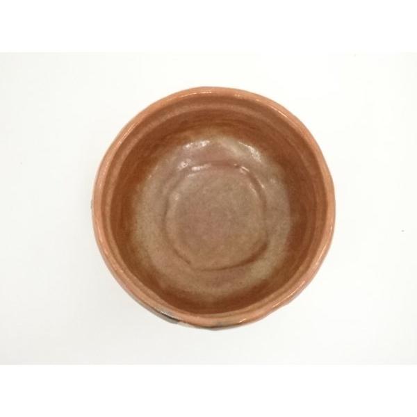 ys7106951; 宗sou 高台寺窯 志村?山造 梅の絵赤茶碗（共箱）【道