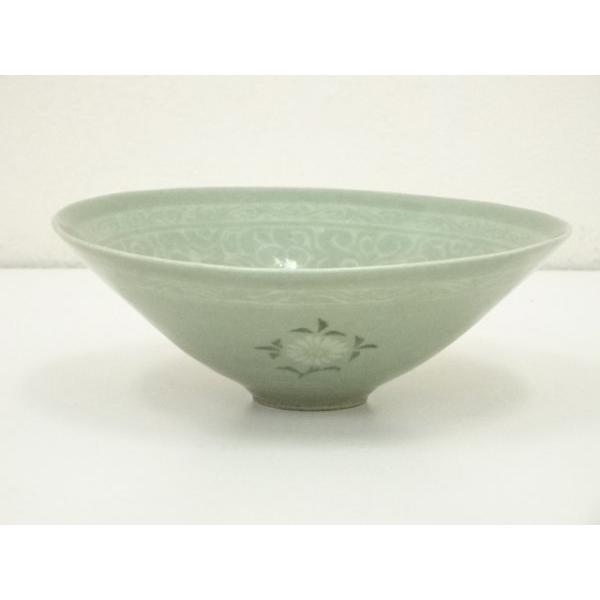 ys7132269; 宗sou 人間国宝 柳海剛（根?）造 高麗青磁茶碗（共箱）【道