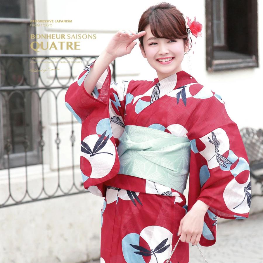 浴衣 レディース 3点セット （浴衣/半幅帯/下駄） bonheur saisons